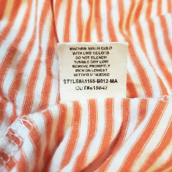 Kim & Cami Off Shoulder Front Tie Candy Stripe Top - Picture 3 of 9